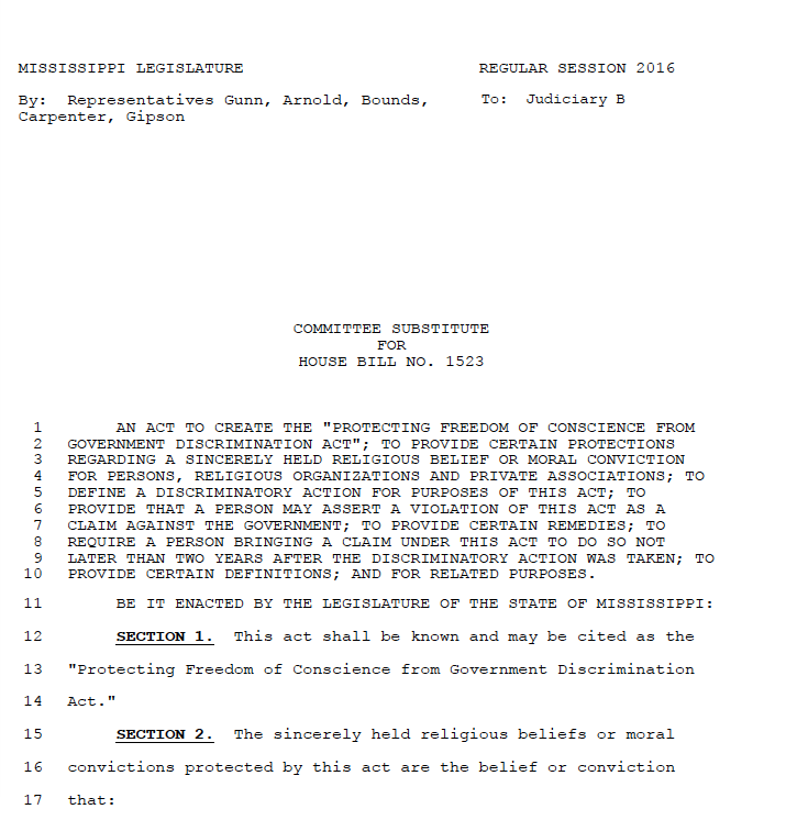 Protecting Freedom of Conscience from Government Discrimination Act