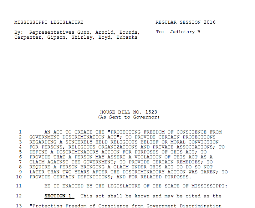 House Bill 1523, As Signed by Gov. Bryant