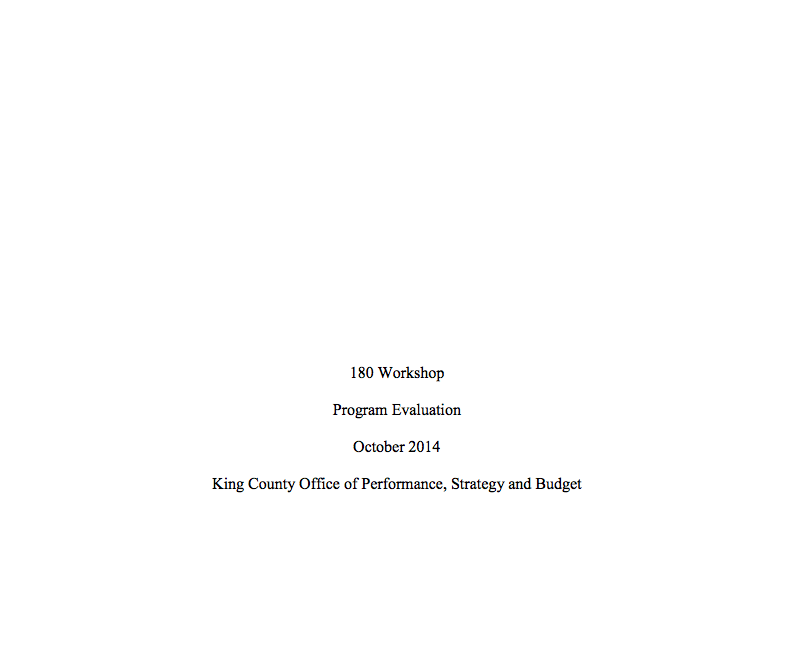 180 Program Evaluation (2014, King County)
