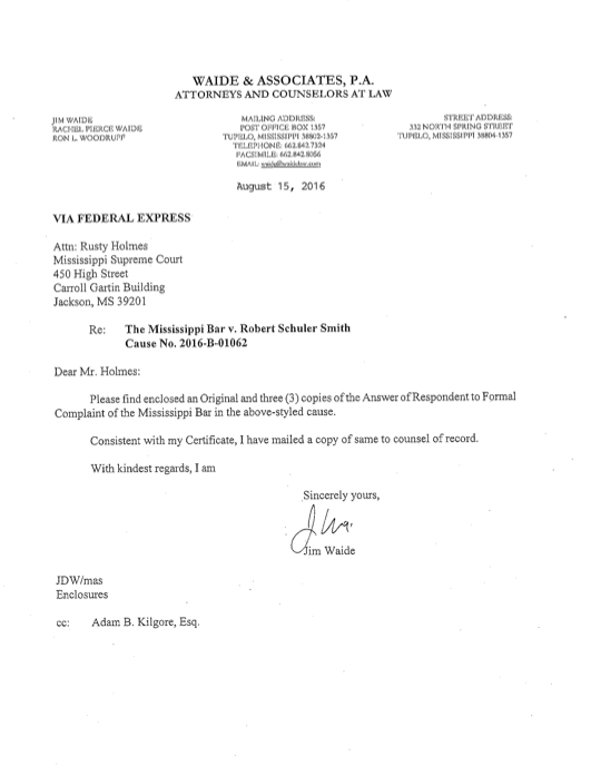 Smith’s Response to Bar Complaint