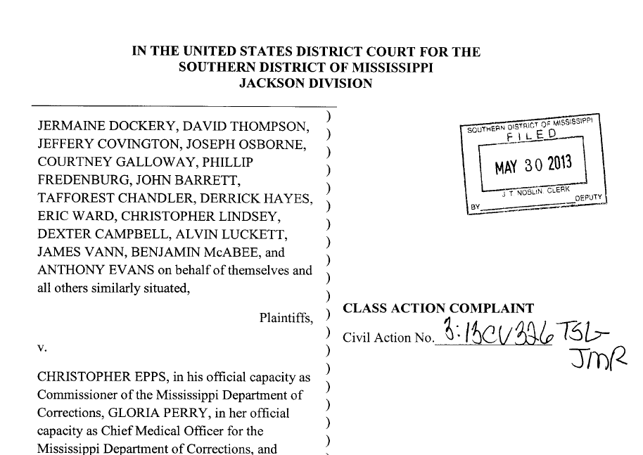 East MS Correctional Facility ACLU/SPLC Lawsuit