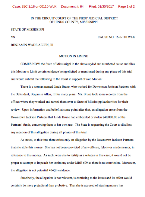 Motion to Quash Brune Allegations
