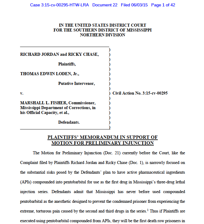 Jordan, Chase, Loden Memorandum June 2015