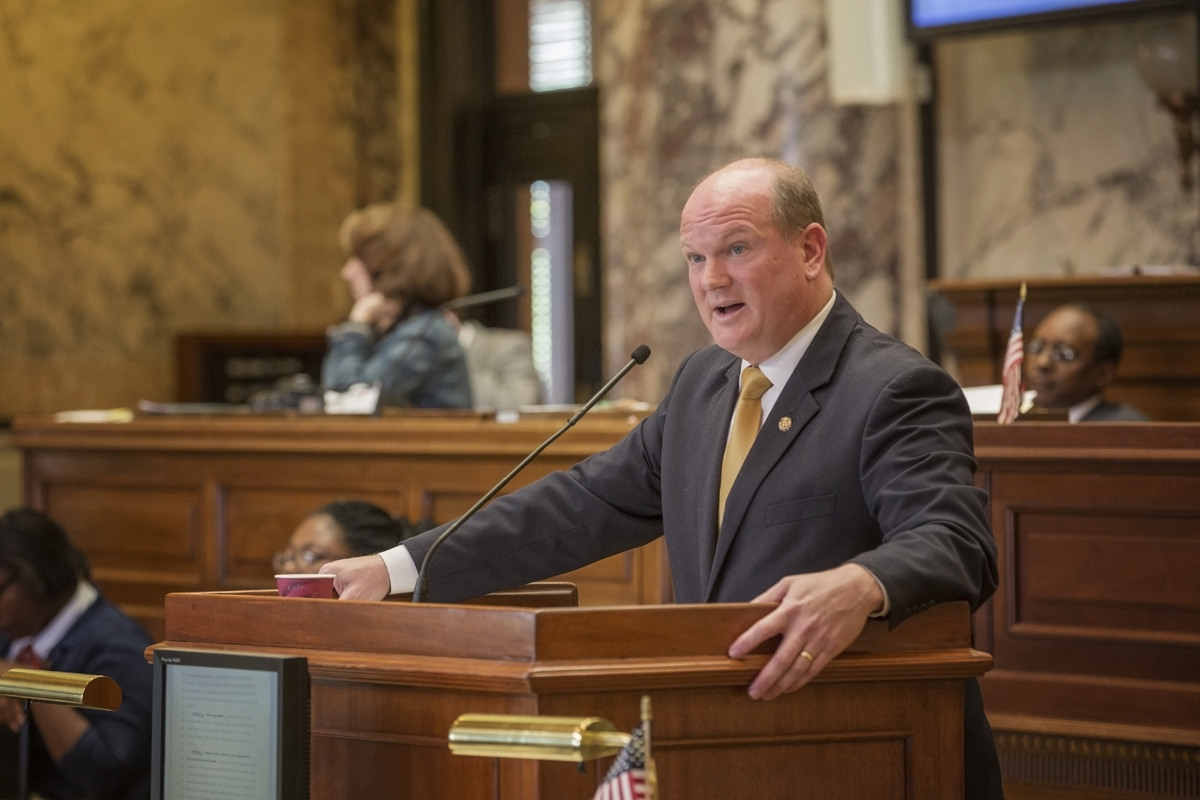 Brice Wiggins speaking in the legislature