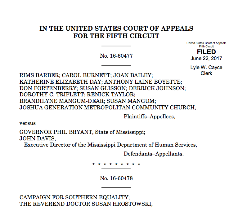 5th Circuit Opinion (Reversal) HB1523 Case