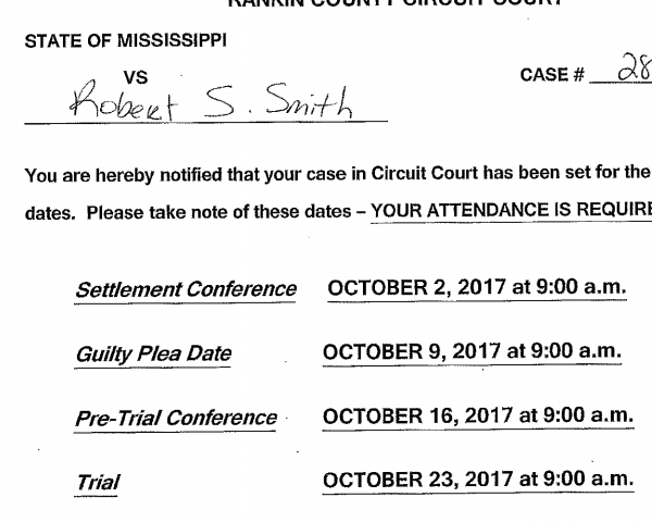 D.A. Smith Indictment in Rankin County