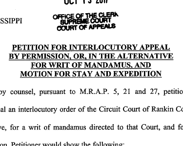 Petition for Interlocutory Appeal by Permission