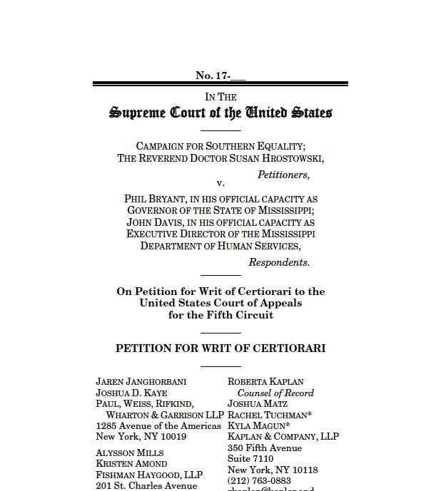 CSE v. Bryant HB 1523 Case SCOTUS Petition