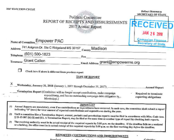 Empower PAC Campaign Finance Reports