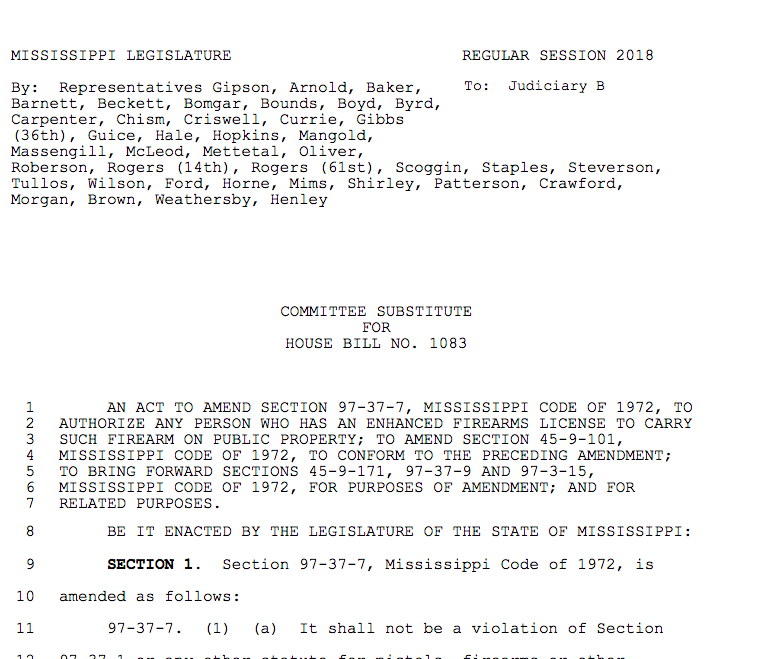 House Bill 1083 (Expanding Enhanced Conceal-Carry Rights)