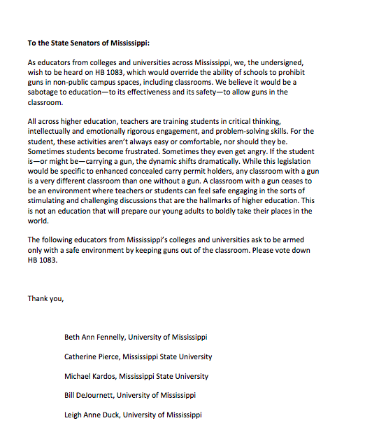 Educators Letter to Senators Re: HB 1083