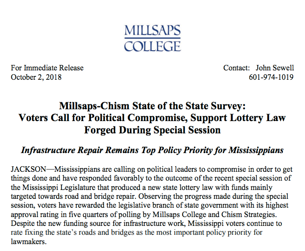 Millsaps-Chism State of the State Survey
