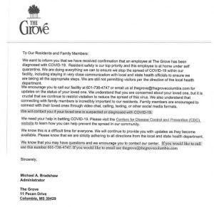 Letter from The Grove retirement community - Mississippi Free Press