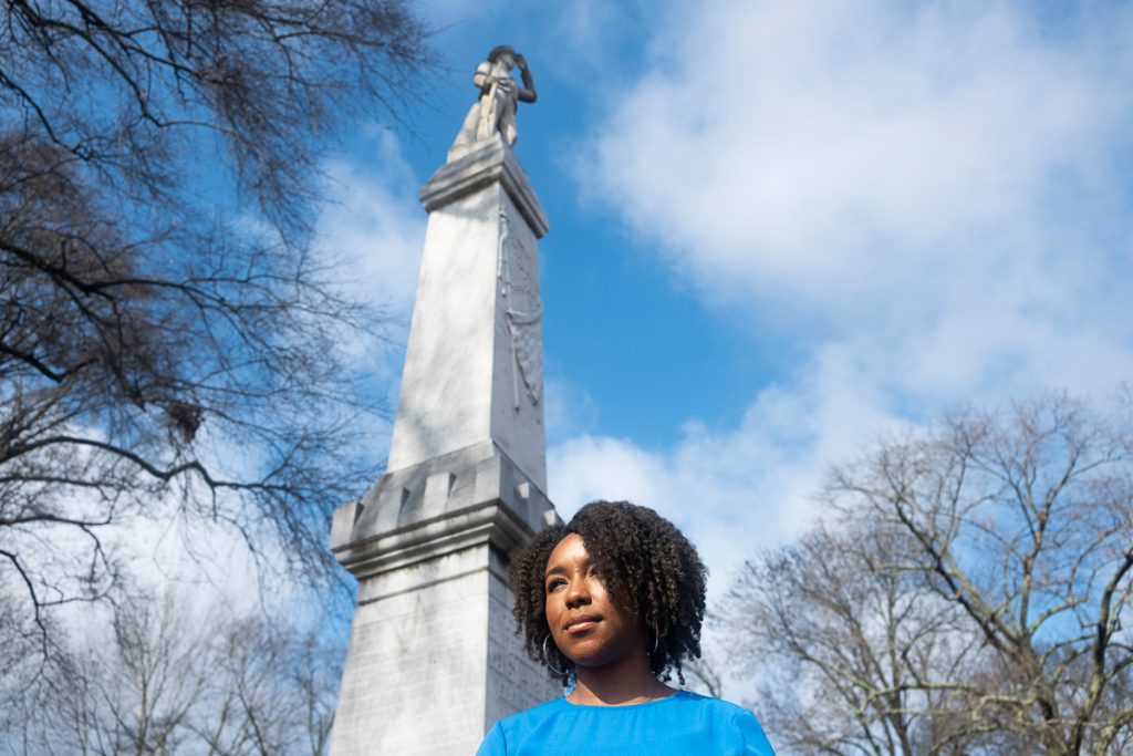 Arielle Hudson at the UM Confederate Statue