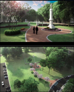 Rendering of UM Confederate Cemetery with statue