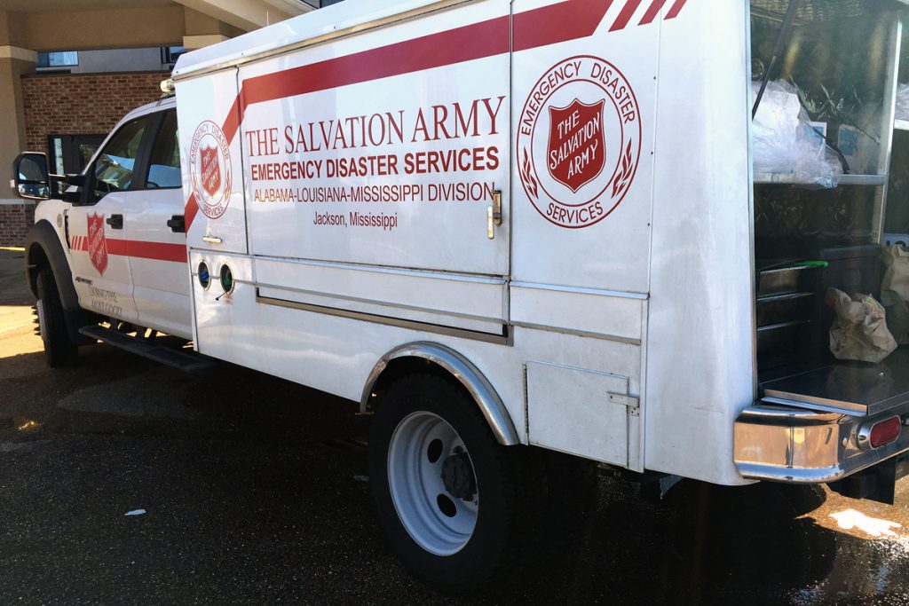 The Salvation Army food truck at Hotel OYO