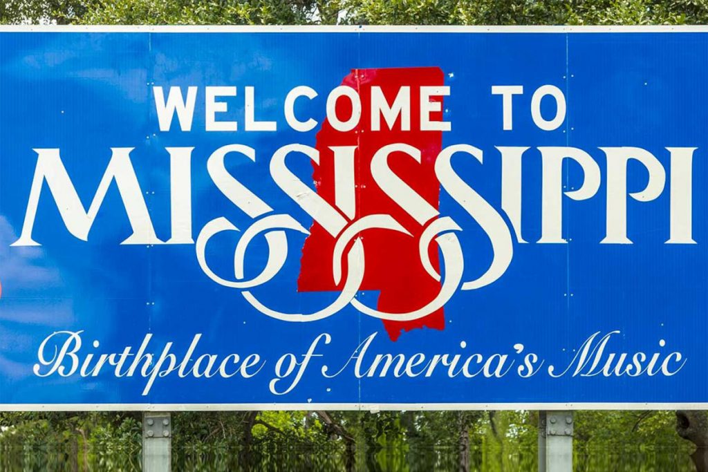 Welcome to Mississippi sign