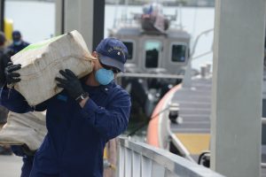 US Coast Guard member with confiscated cocaine