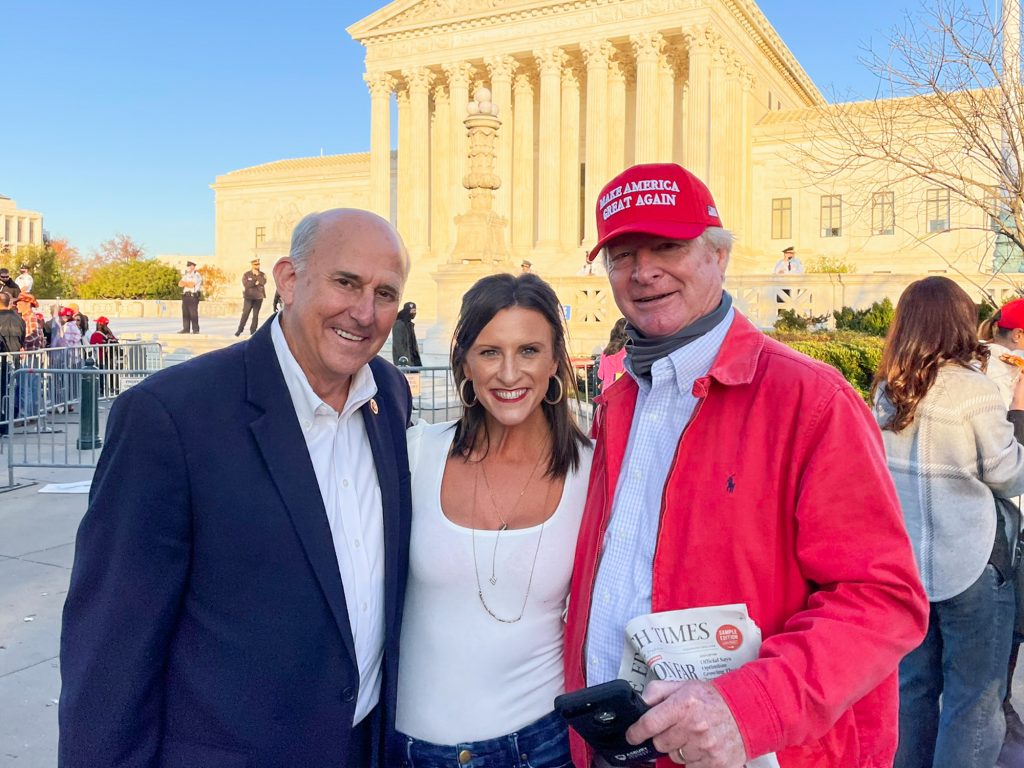 Congressman Louie Gohmert stands with Laura Nabors and Eddie Nabors in front of the US Supreme Court