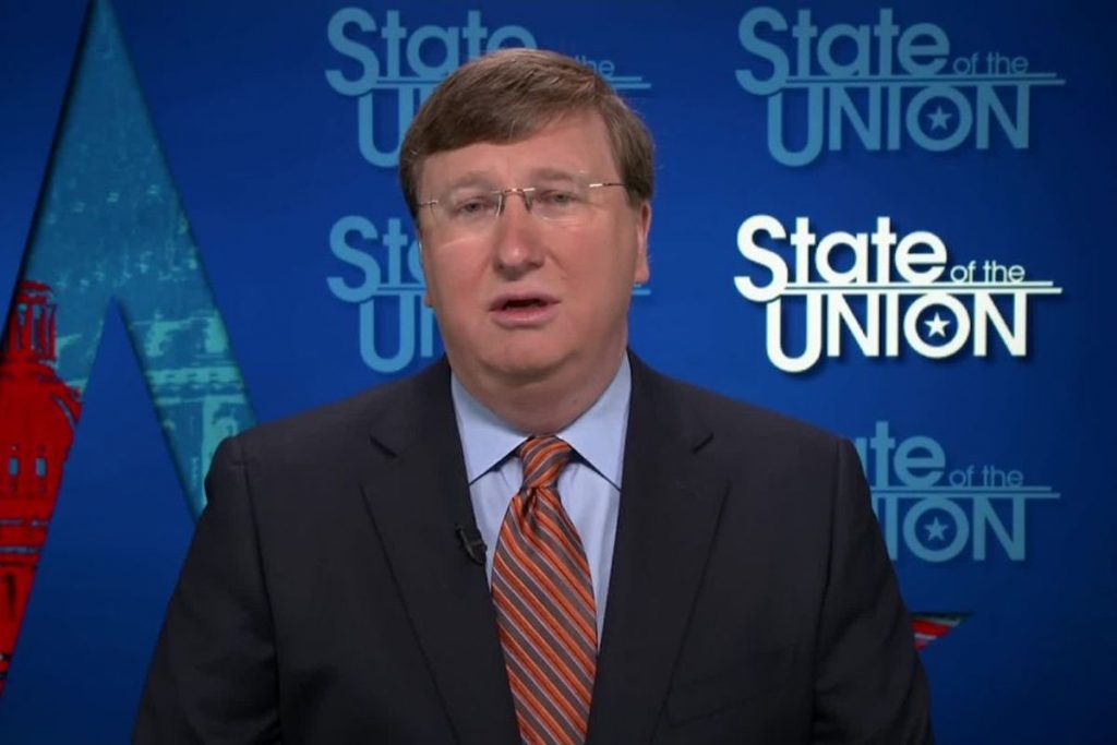 a screenshot of Governor Tate Reeves on CNN's state of the union