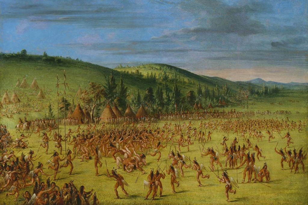 George Catlin, Ball-play of the Choctaw--Ball Up