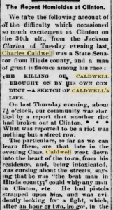 news clipping American Citizen newspaper in Canton, Mississippi, January 8, 1876
