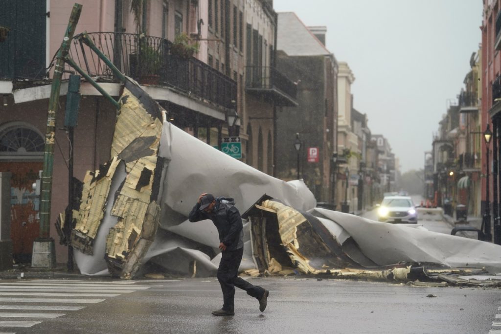 Storm damage from Hurricane Ida in New Orleans