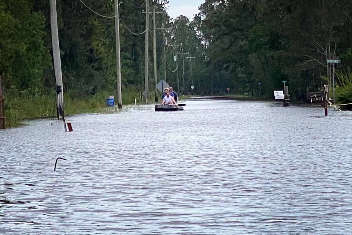 Hancock County flooding Hurricane Ida.