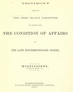 Book cover that says: Condition of affairs in the late insurrectionary states