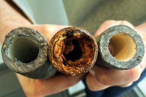 Pipes showing lead corrosion