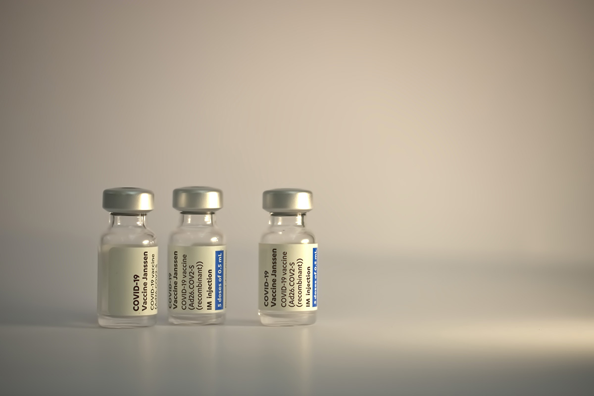 Three vials of COVID-19 medication