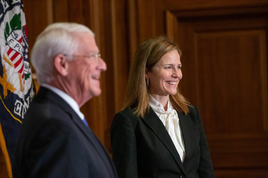 a photo of Roger Wicker and Amy Coney Barrett
