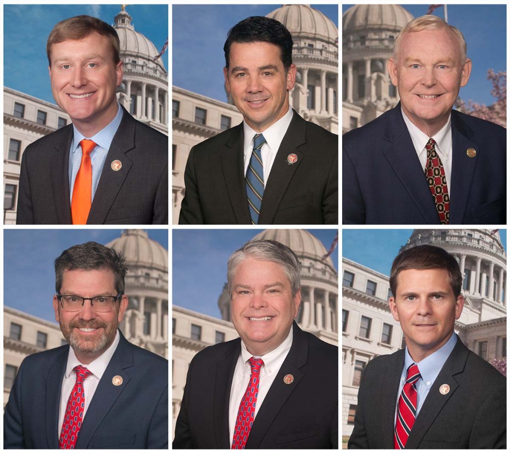 photos of the six Mississippi lawmakers who voted no
