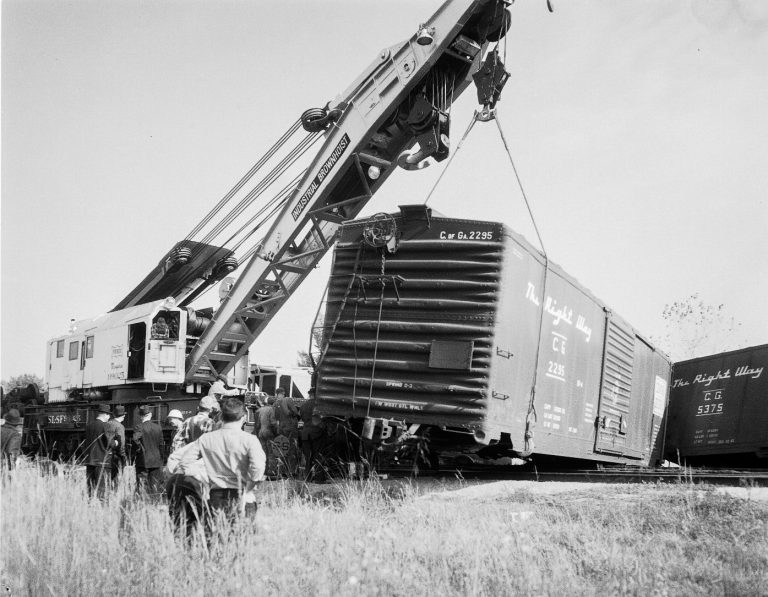Frisco Train #134 derails in Monroe County in October 1964. Photo by Bonny Parham / courtesy Amory Regional Museum