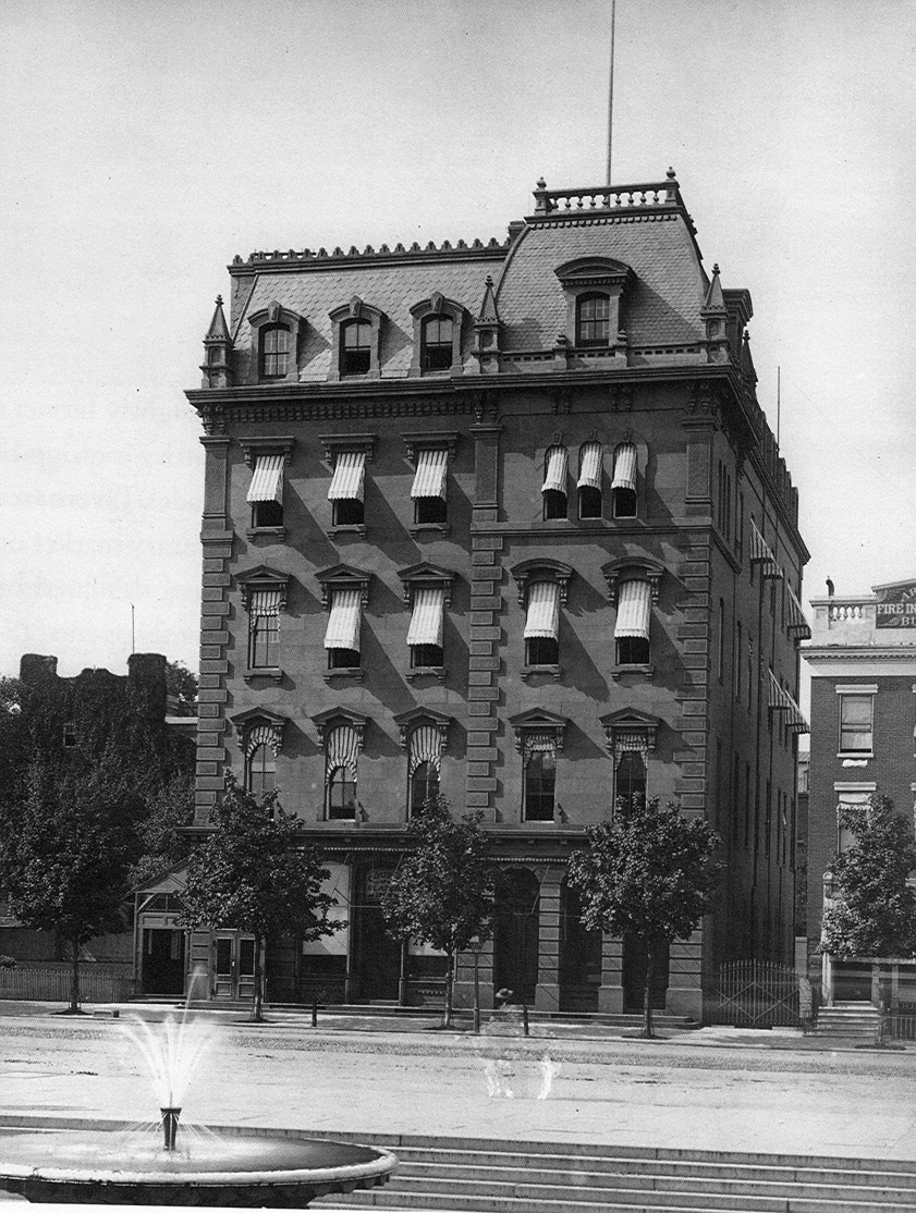 The Freedman's Savings and Trust Company on Lafayette Square where the Treasury Annex stands today.