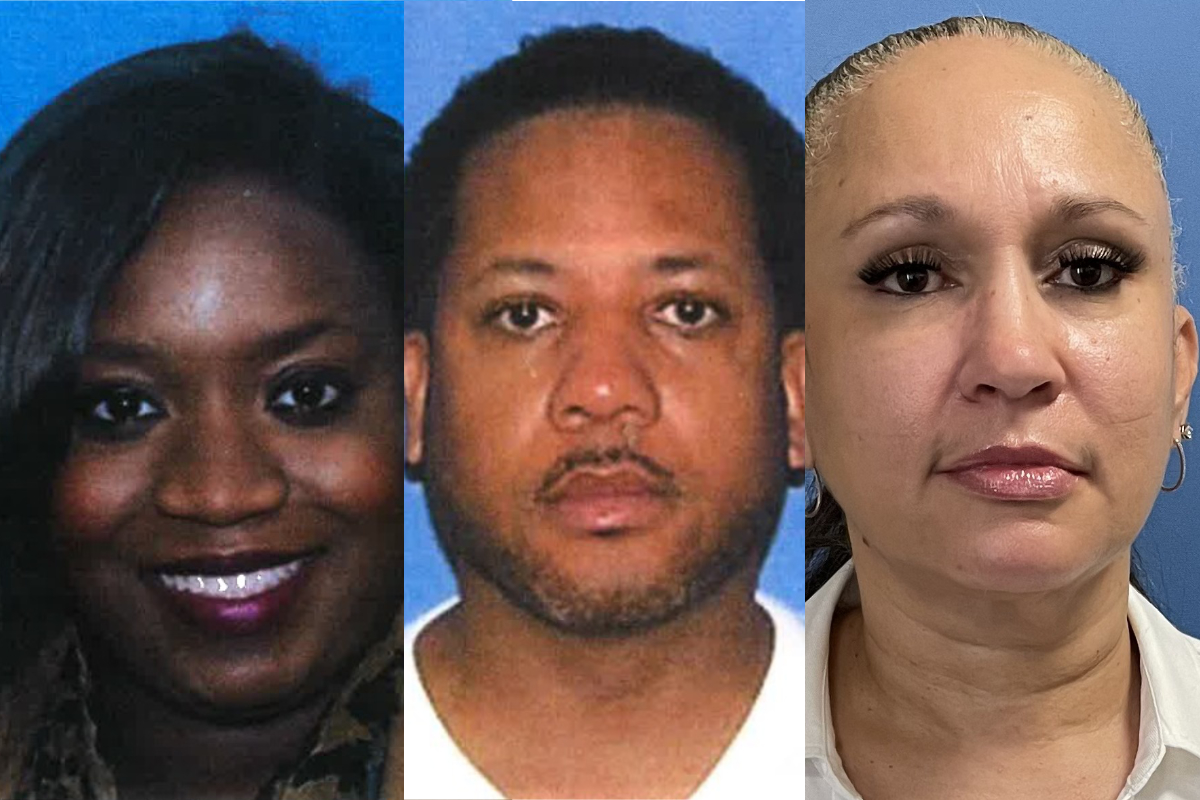 Mugshots of Toni Johnson, Cedric Cornelius and Sudie Jones-Teague