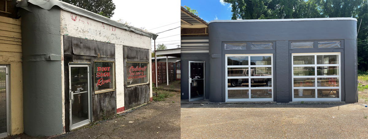 Before and After shot of building rennovation