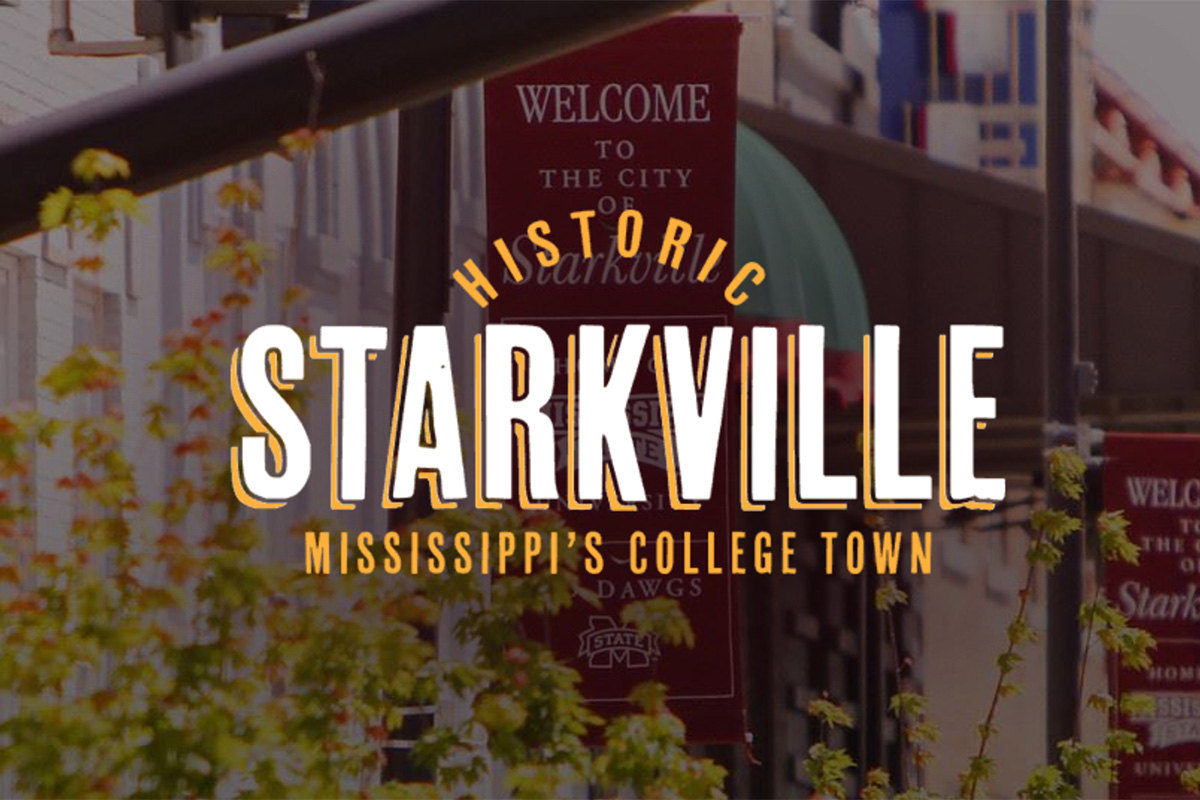 Graphic that says Historic Starkville Mississippi's College Town