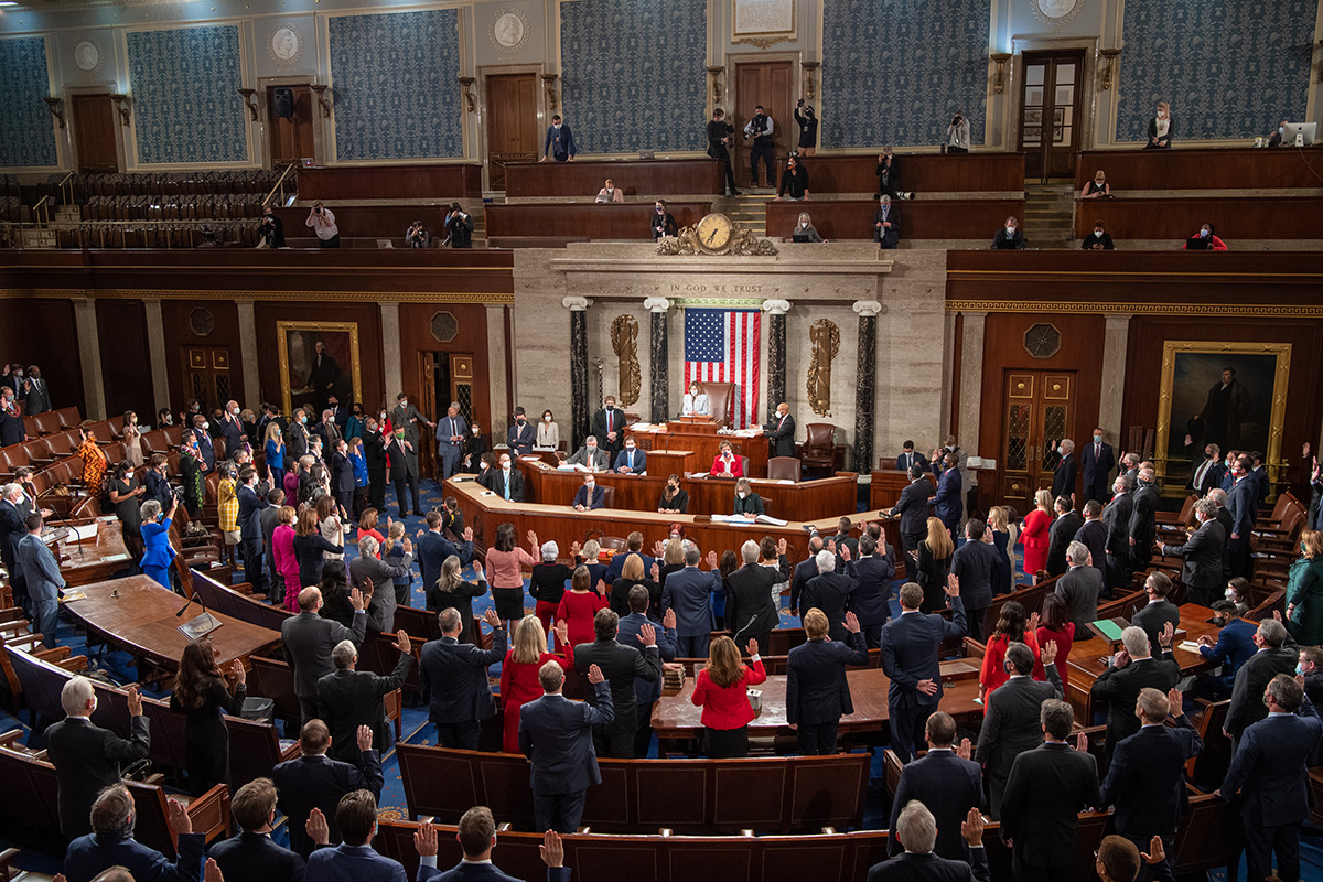 An inside view of the swearing in of the members of the 177th Congress