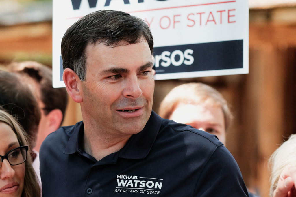 Michael Watson at a campaign event