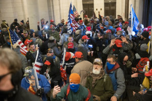 Pro-Trump protesters approach the entrance to the U.S. Capitol on Jan. 6, 2021.