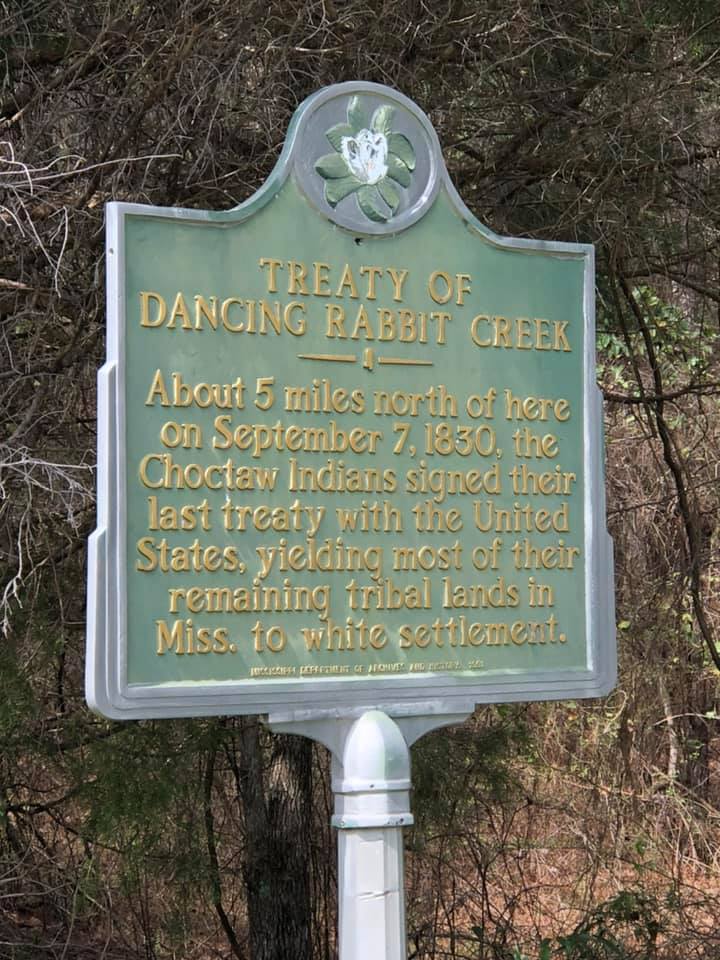 Treaty of Dancing Rabbit Creek Sign (Choctaw Treaty Markers)