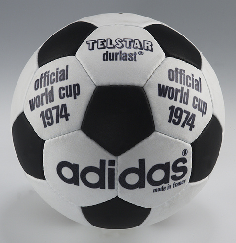 A black and white soccer ball made of hexagonal and pentagonal panels.