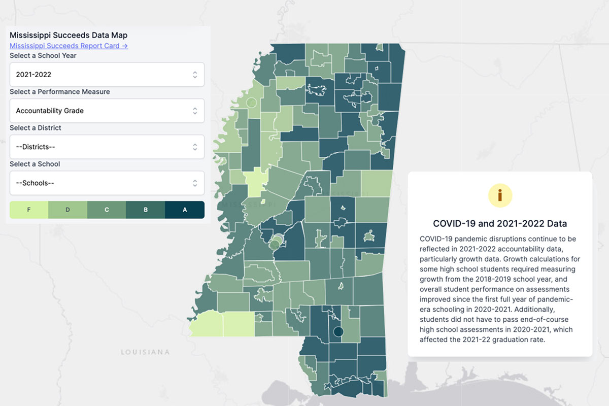 Mississippi Succeeds Data Map (accountability grades)