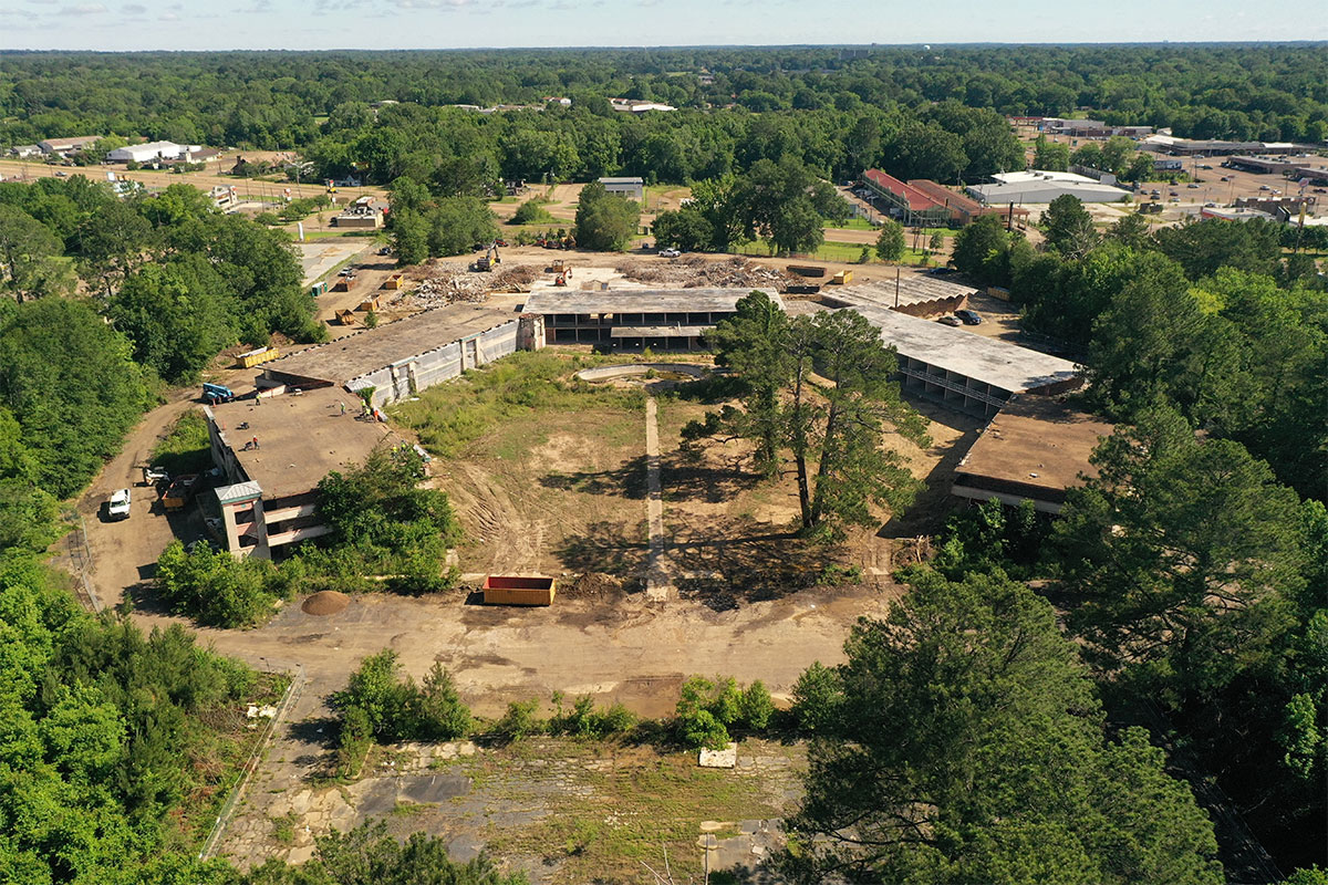 Aerial view of the Holiday Inn current condition