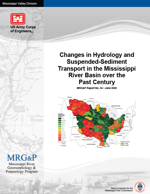First cover of Changes in hydrology and suspended-sediment transport in the Mississippi River Basin over the past century