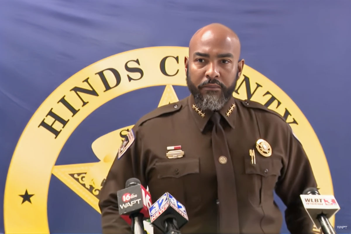 Hinds County Sheriff Tyree Jones at a press conference