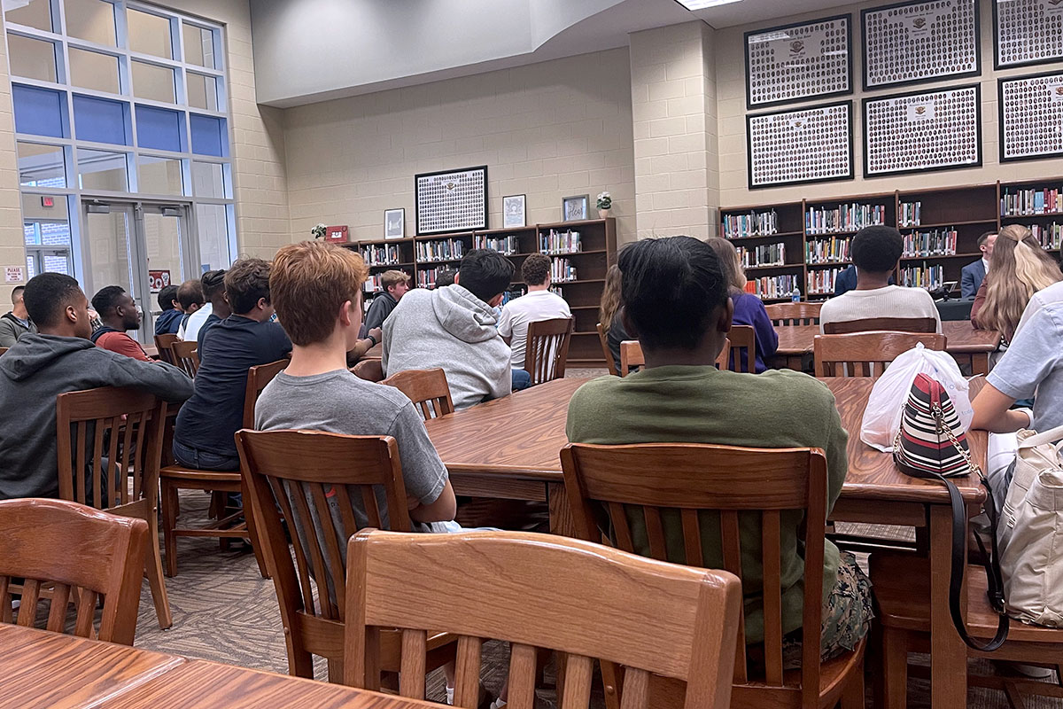Advanced Placement Macroeconomics students of Georgetown High School, Madison, Miss., listened to a 'Fatherlessness Roundtable Discussion panel'