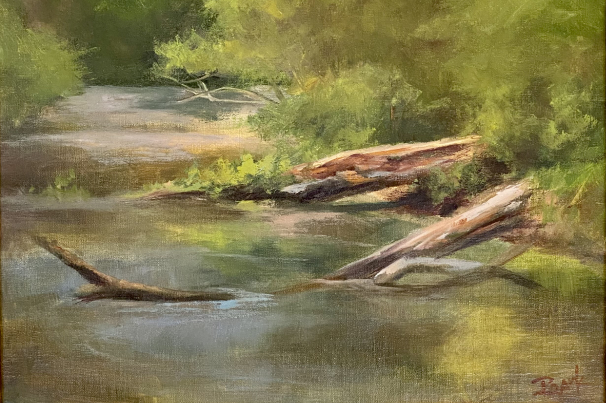Painting of limbs in a stream of water