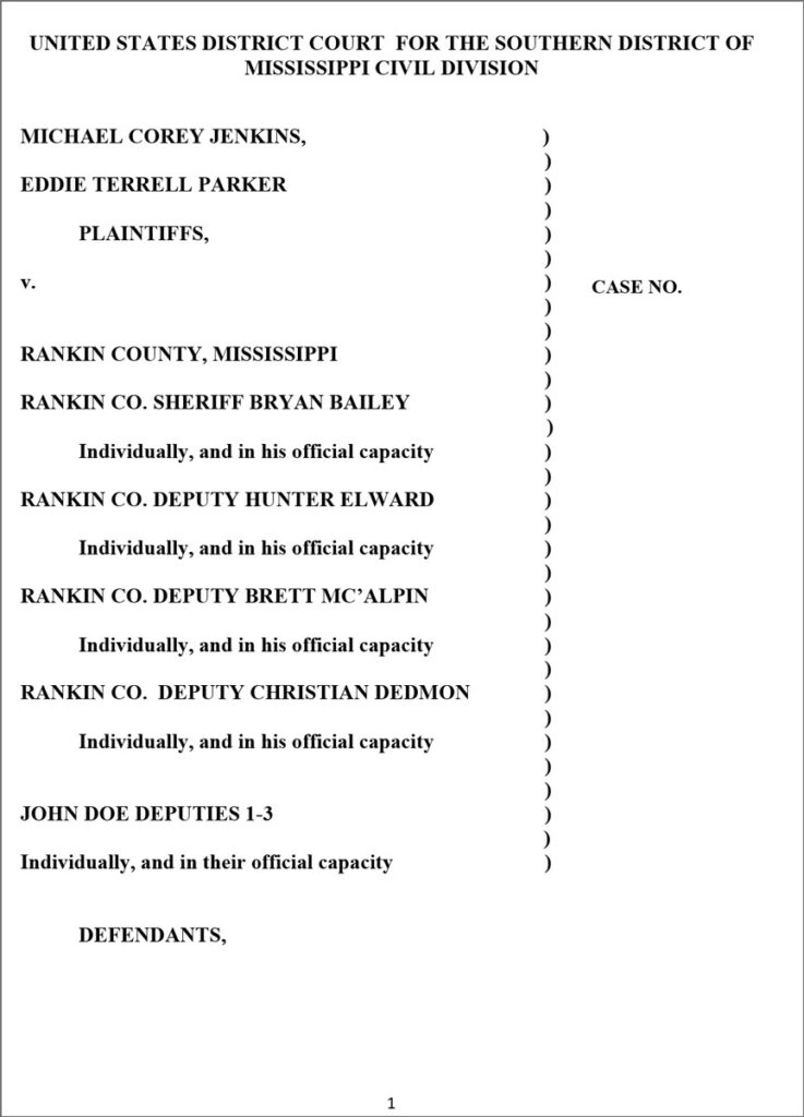 Michael Corey Jenkins lawsuit filing